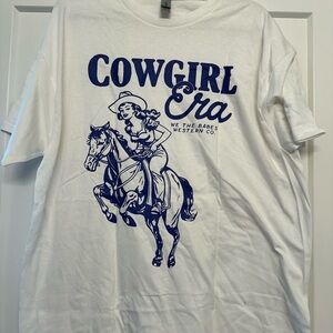 Cowgirl Era Graphic Tee - White and Blue